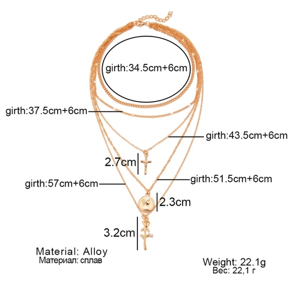 NEW Dainty multi-layer rose & cross charm necklace - Picture 5 of 5